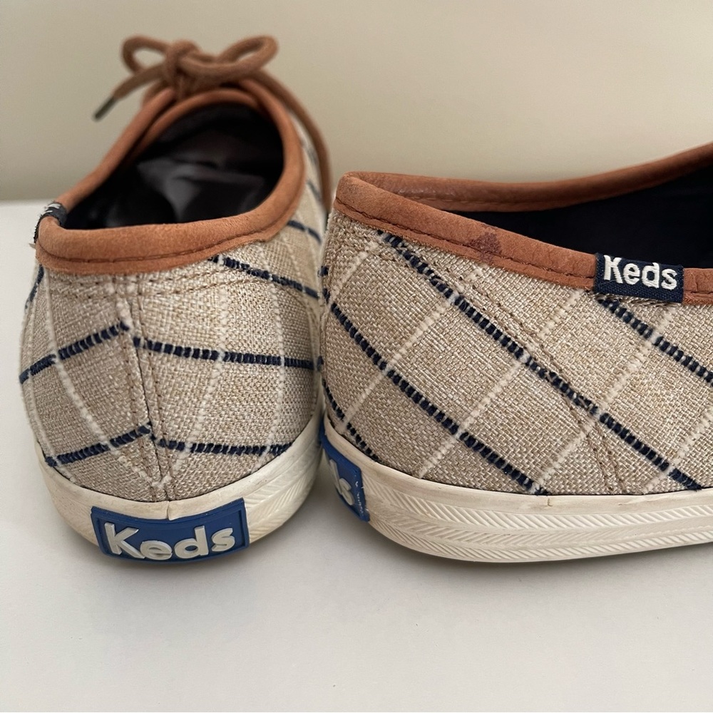 Keds - Windowpane Plaid Champion Sneakers - Navy/White/Tan - Women’s size 8 - Picture 10 of 12